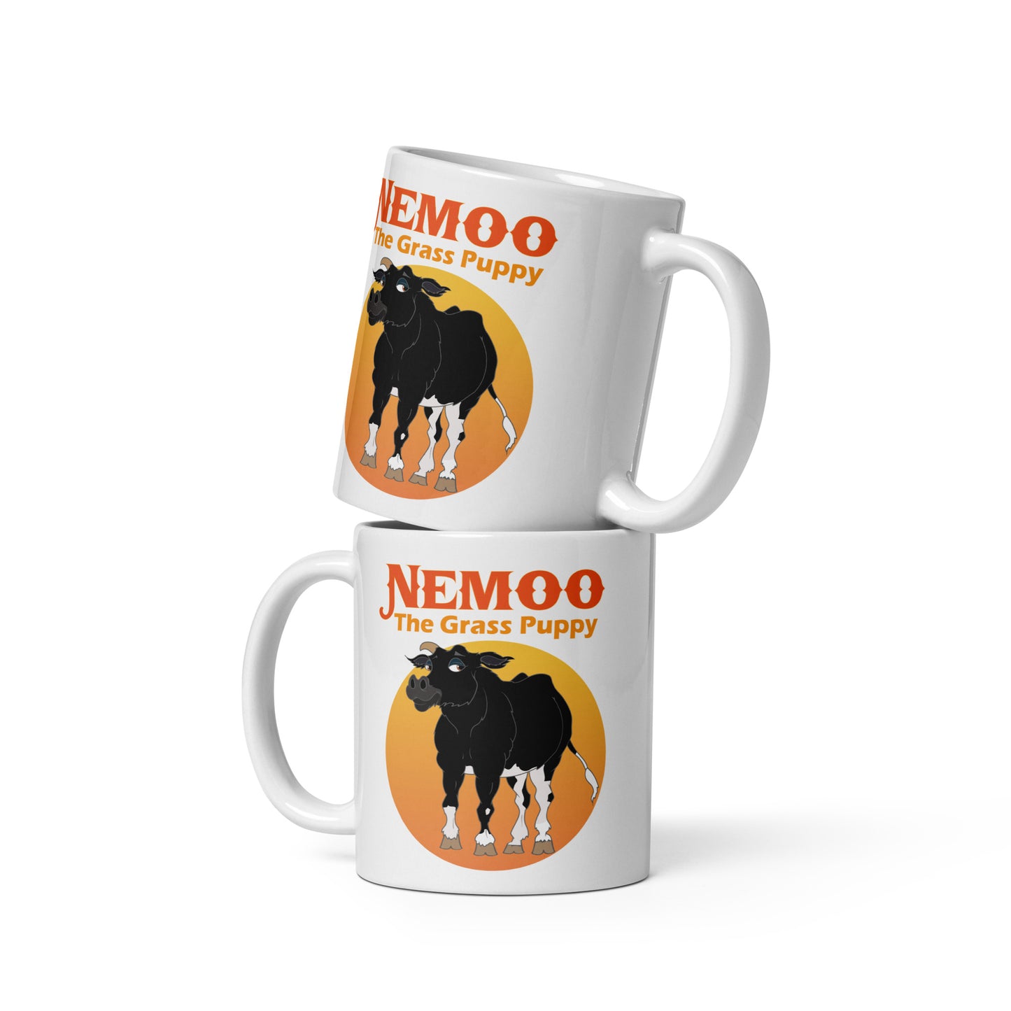White glossy mug