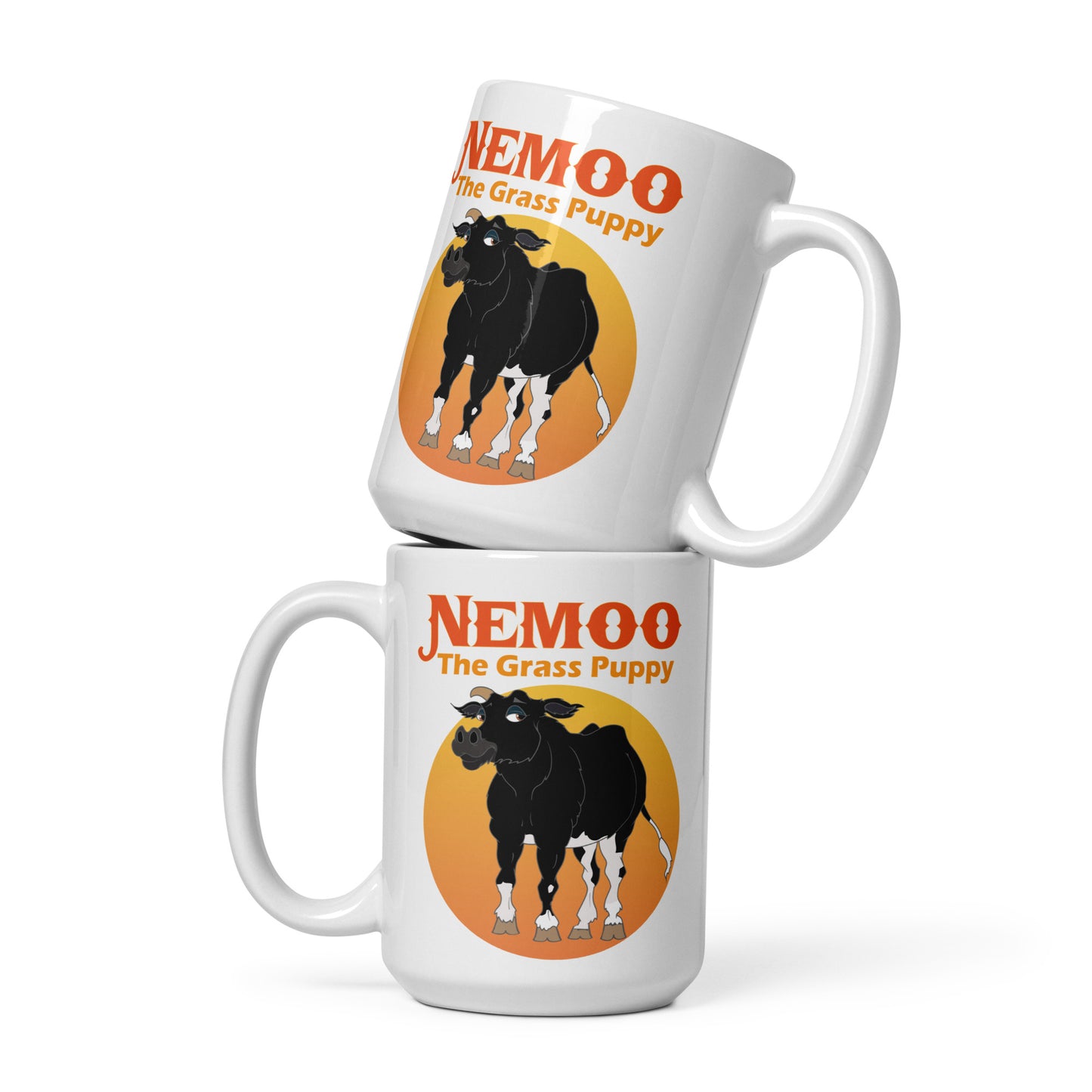 White glossy mug