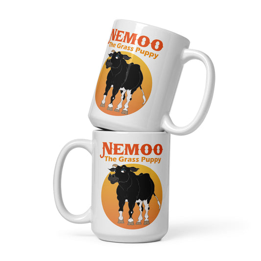 White glossy mug